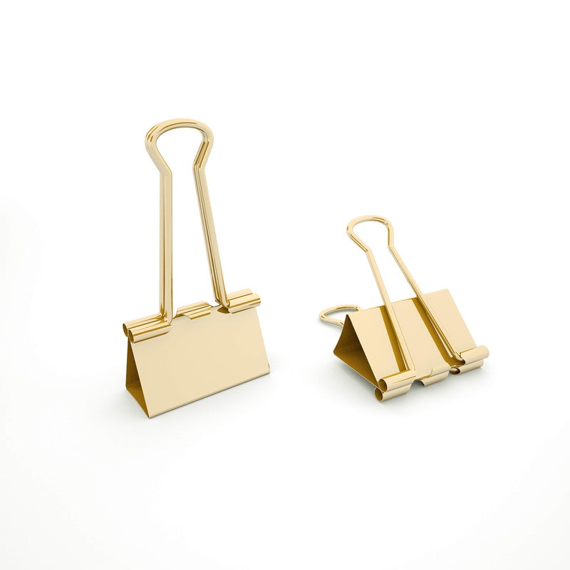 nctinystore Binder Clips Small Metal Clamp - 3/4 in (0.75 inch) (Gold, 20 - Count) - Image 1